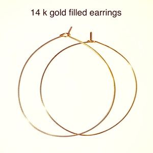 14 karat gold filled 2 inch hoop earrings s